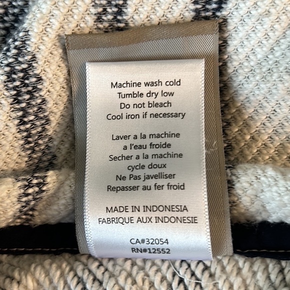 Anthropologie Dolan Coastal Stripes Terry Frayed Cropped Pullover Top - M - Picture 15 of 16